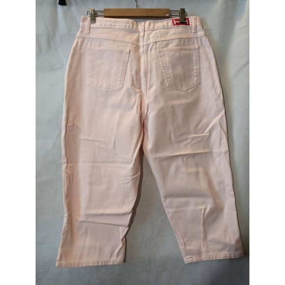 Halston Jeanswear Light Pink 100% Cotton Cropped Jeans Size 16 - Picture 4 of 4